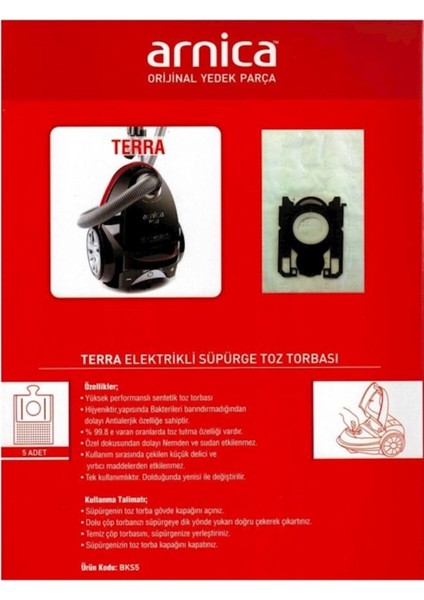 Terra Süpürge Bez Toz Torbası 5li Set Terra Orjinal Kutulu