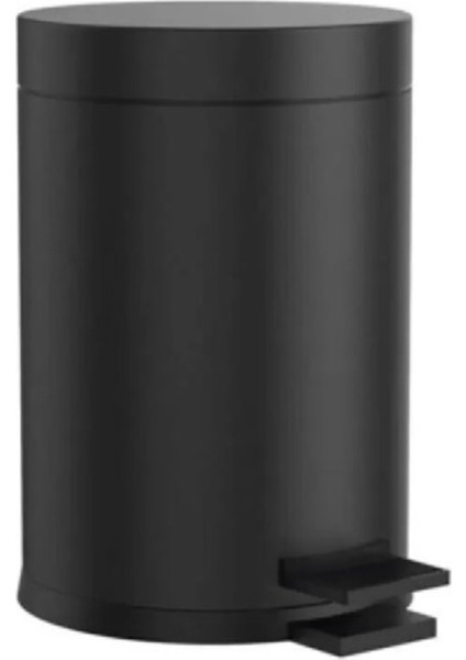 Çelik Metal 3 Litre Pedallı Çöp Kovası Siyah