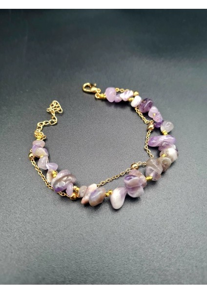 Sertifikalı Ametist Doğal Taş Bileklik Özel Tasarım indirimleri