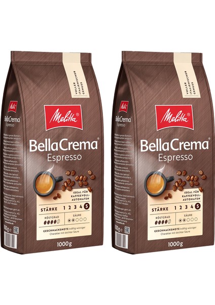 Bella Crema Espresso Çekirdek Kahve 2X1000GR 2'li Set