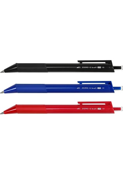 Klasik Siyah Mavi Kırmızı Tükenmez Kalem 1.0mm Set