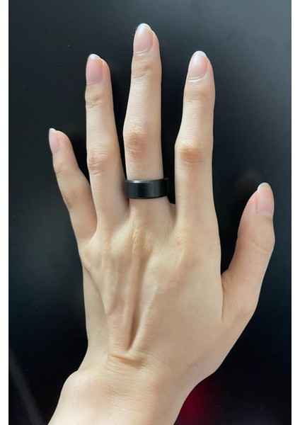 8 mm Köşeli Düz Model Unisex Kadın Erkek Çelik Alyans Yüzük cl31