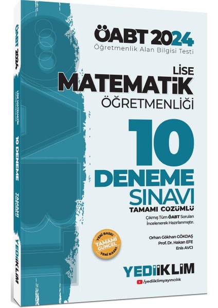 2024 ÖABT Lise Matematik Öğretmenliği Tamamı Çözümlü 10 Deneme Sınavı