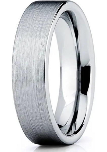 6mm Mat Düz Model Unisex Kadın Erkek Çelik Alyans Yüzük cl29
