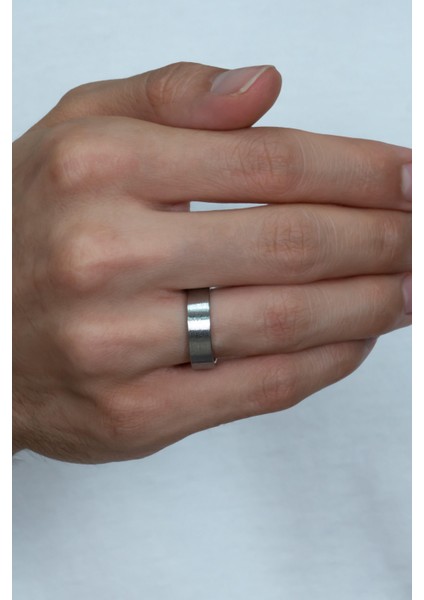 6mm Mat Düz Model Unisex Kadın Erkek Çelik Alyans Yüzük cl29