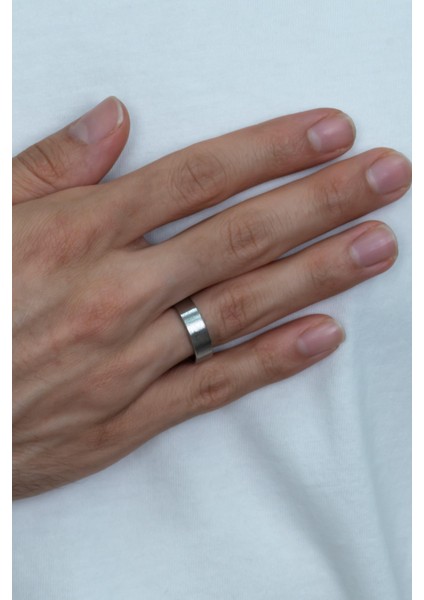 6mm Mat Düz Model Unisex Kadın Erkek Çelik Alyans Yüzük cl29