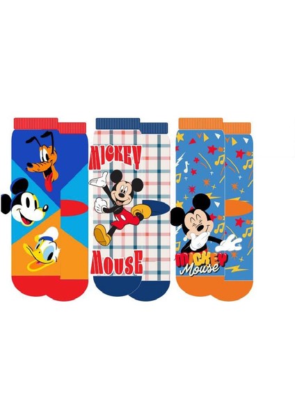 Mıckey Mouse 21556 Lisanslı 3'lü Çocuk Soket Çorap