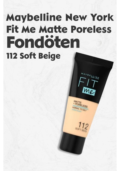 Maybelline Fit Me Matte Poreless Fondöten 112 Soft Beige