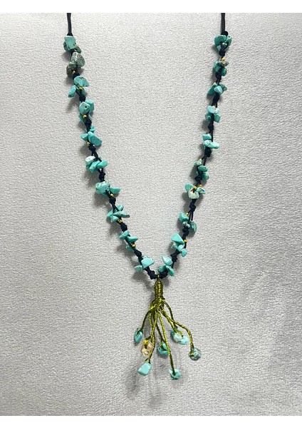 Sertifikalı Turkuaz Doğal Taş El Yapımı Tasarım Kolye modelleri