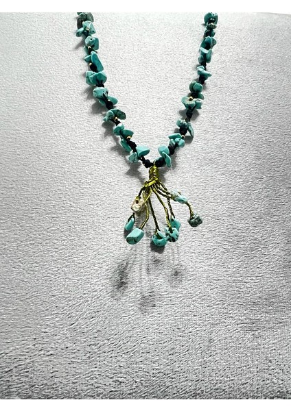 Sertifikalı Turkuaz Doğal Taş El Yapımı Tasarım Kolye indirimleri