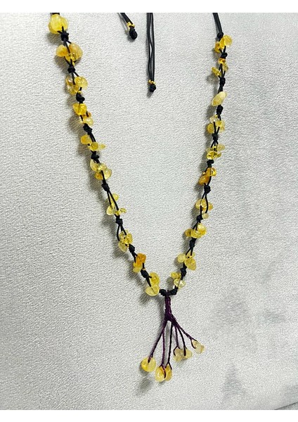 Sertifikalı Sitrin Doğal Taş El Yapımı Tasarım Kolye fiyatları