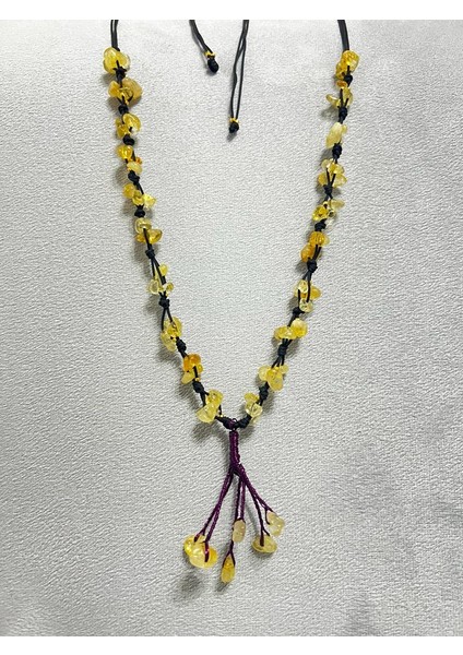 Sertifikalı Sitrin Doğal Taş El Yapımı Tasarım Kolye modelleri