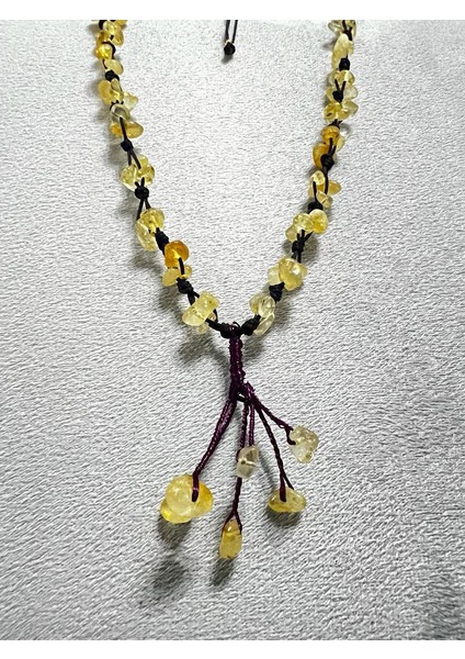 Sertifikalı Sitrin Doğal Taş El Yapımı Tasarım Kolye fırsatları