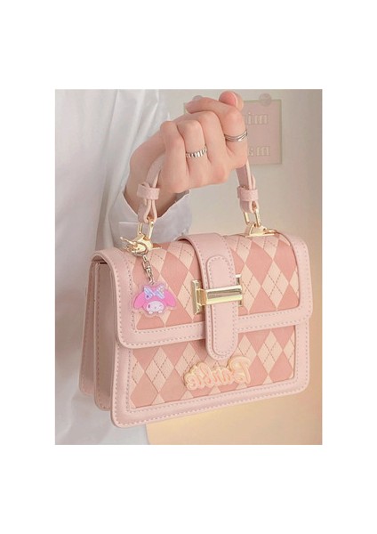 Moda Çanta Kadın El Omuz Çantası Kadın Eşkenar Dörtgen Nakış Ipliği Crossbody Çok Yönlü Küçük Kare Çanta (Yurt Dışından)