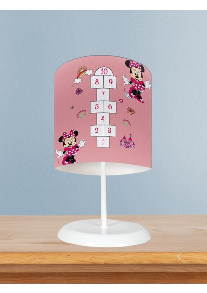 Bebek ve Çocuk Odası Seksekli Minnie Mouse Desenli Abajur