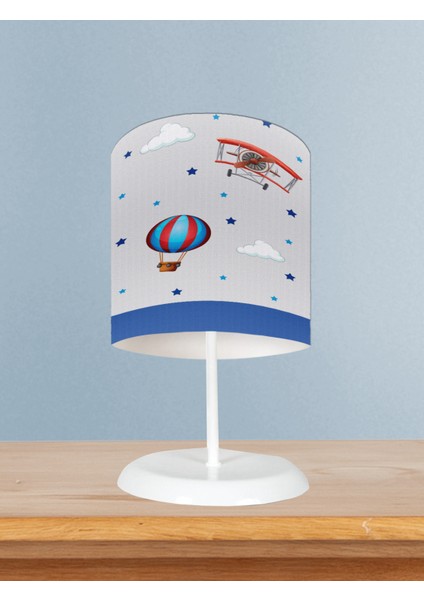 Bebek ve Çocuk Odası Uçak ve Uçan Balon Desenli Abajur