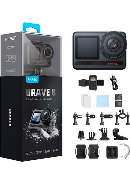 Brave 8 4K 60fps Aksiyon Kamera ve Süper Aksesuar Seti (Akaso Türkiye 2 Yıl Garantili) fiyatları