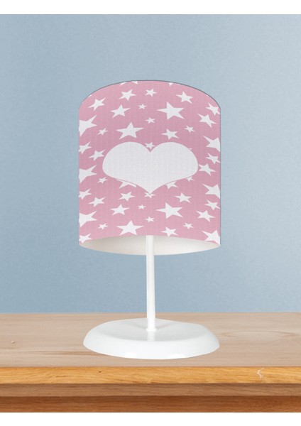Bebek ve Çocuk Odası Kalp ve Yıldız Desenli Abajur