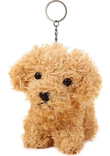 Sevimli Doldurulmuş Hayvan Köpek Peluş Hayvan Anahtarlık, Moda Aksesuar Sırt Çantası Klipleri, Anaokulu Hediyesi, Çanta Kolye, 5 Inç (Altın) (Yurt Dışından)