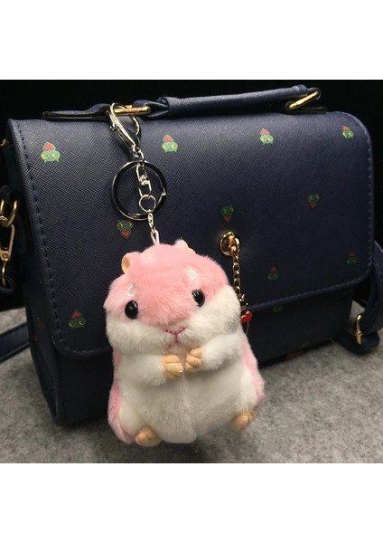 1 Adet Sevimli Hamster Peluş Anahtarlık Doldurulmuş Hayvanlar Anahtarlık Charm Çanta Kolye (Pembe) (Yurt Dışından)