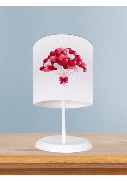 Bebek ve Çocuk Odası Fiyonklu Kalpli Balon Desenli Abajur