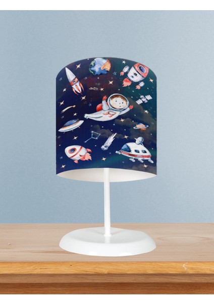 Bebek ve Çocuk Odası Uzaylı Astronot Desenli Abajur