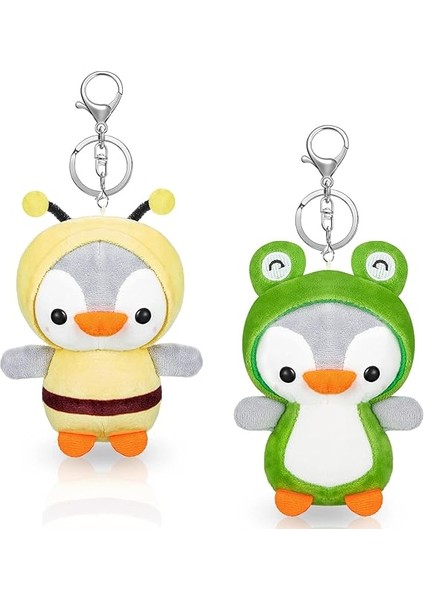 Sevimli Penguen Anahtarlıklar 2 Parça Doldurulmuş Penguen Peluş Kolye 5 Inç Mini Oyuncaklar Sırt Çantaları Için Aksesuarlar Çocuk Doğum Günü Partisi Hediyeleri, Yeşil ve Sarı (Yurt Dışından)