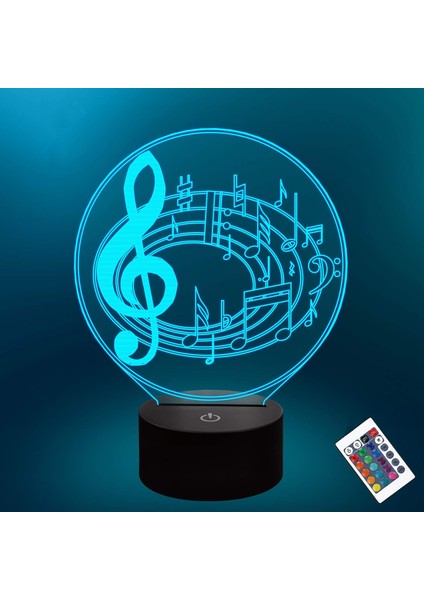 3D Müzik Notası Gece Işık Illusion LED Lamba, 16 Renk Değişimi Uzaktan Oda Ev Dekor Çocuk Erkek ve Kız Için Doğum Günü Hediyeleri Inanılmaz Fikir Seçimi (Yurt Dışından)