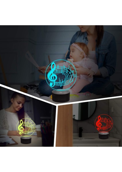 3D Müzik Notası Gece Işık Illusion LED Lamba, 16 Renk Değişimi Uzaktan Oda Ev Dekor Çocuk Erkek ve Kız Için Doğum Günü Hediyeleri Inanılmaz Fikir Seçimi (Yurt Dışından) fiyatları