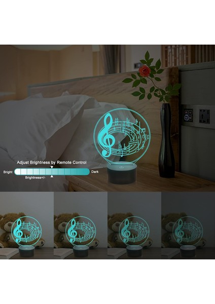 3D Müzik Notası Gece Işık Illusion LED Lamba, 16 Renk Değişimi Uzaktan Oda Ev Dekor Çocuk Erkek ve Kız Için Doğum Günü Hediyeleri Inanılmaz Fikir Seçimi (Yurt Dışından) fırsatları