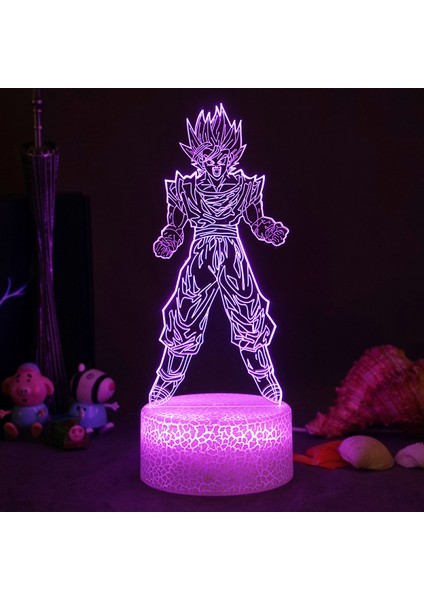 3D Gece Işıkları, Uzaktan Kumandalı ve Rgb Renkli 3D Optik Illüzyon LED Lambalar (Dragon Ball) (Yurt Dışından)