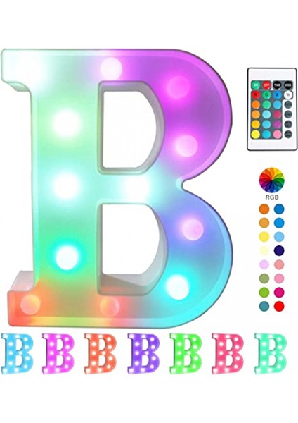 Justup Renkli LED Kayan Yazı Işığı; Uzaktan Işıklı Hts; Işıklı Ht Up Kayan Işaretler Parti Bar Harfleri; Ev Için Hts Süslemeleri --- Çok Renkli B (Yurt Dışından)