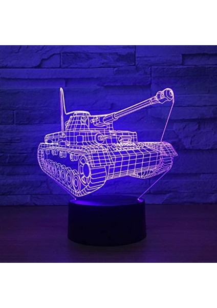 Tank Modeli Optik Illüzyon Lamba LED Renkli Lamba 3D Lamba Gece Aydınlatması Akrilik Atmosfer Lambası 7 Renk Modern Lamba Çocuk Ev Dekorasyonu (Yurt Dışından) fiyatları