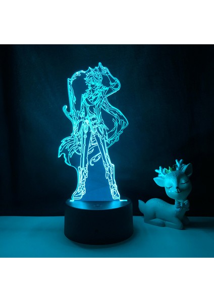 Justup Oyun Karakteri 3D Illusion Lamba 16 Renk LED Gece Aydınlatması Çocuk Yatak Odası Dekorasyonu Için Dokunmatik Uzaktan Kumanda ile - Dadalia（siyah Koltuk） (Yurt Dışından)