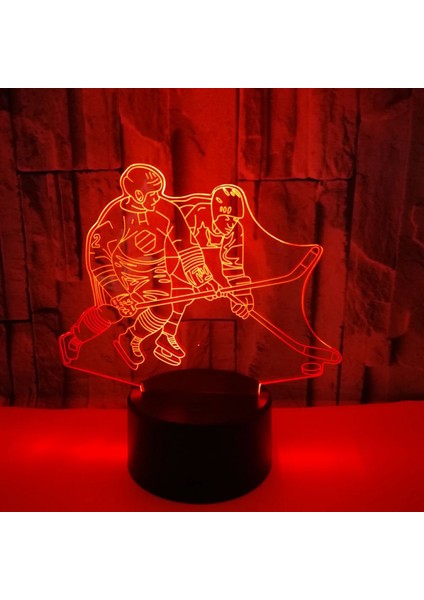 Justup 3D Gece Ht Işık Hts Buz Hokeyi Atlet 3D Illusion Başucu Lambası Uzaktan Kumanda ile Değişen 16 Renk Erkekler Kadınlar Için En Iyi Doğum Günü Hediyeleri (Stil V) (Yurt Dışından)
