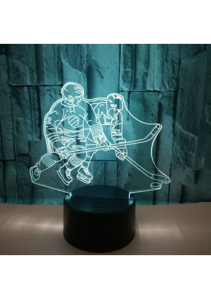 Justup 3D Gece Ht Işık Hts Buz Hokeyi Atlet 3D Illusion Başucu Lambası Uzaktan Kumanda ile Değişen 16 Renk Erkekler Kadınlar Için En Iyi Doğum Günü Hediyeleri (Stil V) (Yurt Dışından) modelleri