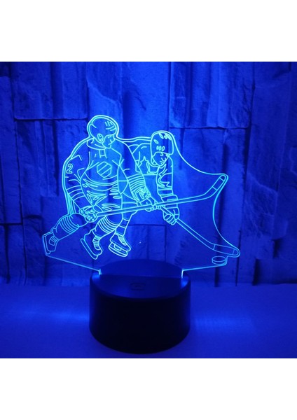 Justup 3D Gece Ht Işık Hts Buz Hokeyi Atlet 3D Illusion Başucu Lambası Uzaktan Kumanda ile Değişen 16 Renk Erkekler Kadınlar Için En Iyi Doğum Günü Hediyeleri (Stil V) (Yurt Dışından) fırsatları