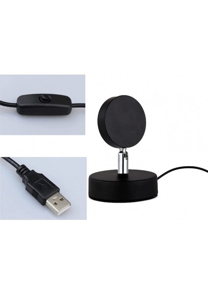 Güneş Projeksiyonu LED Işık, USB 180 ° Romantik Fotoğraf Projektör Işığı Oda Için Gece Lambası, Stüdyo Dekorasyonu (Yurt Dışından)