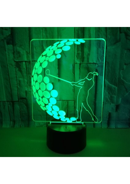 Justup Golf Gece Lambası Ht LED 3D Illusion Masa Lambası Uzaktan Kumanda ile 16 Renkli Değişen Gece Lambası Yatak Odası Dekorasyonu Için Doğum Günü Yılbaşı Hediyeleri (Stil 4) (Yurt Dışından)