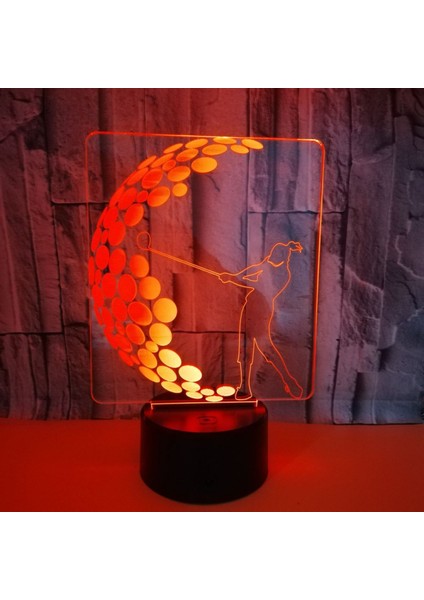 Justup Golf Gece Lambası Ht LED 3D Illusion Masa Lambası Uzaktan Kumanda ile 16 Renkli Değişen Gece Lambası Yatak Odası Dekorasyonu Için Doğum Günü Yılbaşı Hediyeleri (Stil 4) (Yurt Dışından) fiyatları