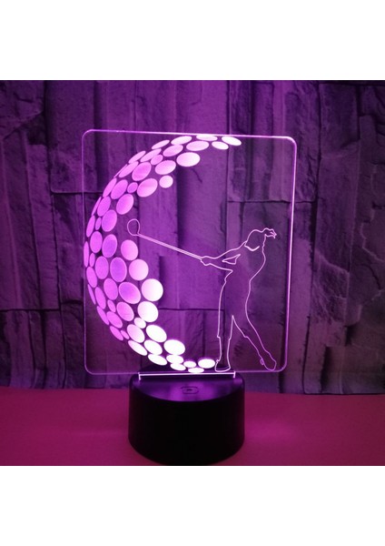 Justup Golf Gece Lambası Ht LED 3D Illusion Masa Lambası Uzaktan Kumanda ile 16 Renkli Değişen Gece Lambası Yatak Odası Dekorasyonu Için Doğum Günü Yılbaşı Hediyeleri (Stil 4) (Yurt Dışından) fırsatları