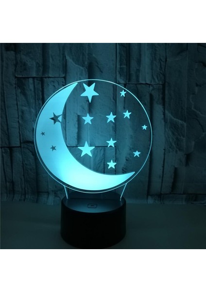 Justup Moon 3D Gece Işık Ht 3D Illusion LED Lamba 16 Renk Uzaktan Kumanda Dokunmatik ile Kısılabilir --- Siyah Koltuk (Yurt Dışından)