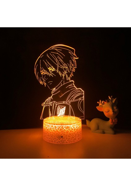 Justup 3D Anime Karakter Gece Işık;ht Illusion Lamba Saldırı Anime LED Işık Uzaktan Kumanda Heykelcik;hts Odası --- B4（çatlak Koltuk） (Yurt Dışından)