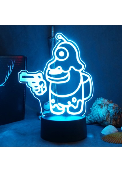 3D Gece Işıkları, Uzaktan Kumandalı ve Rgb Renkli 3D Optik Illüzyon LED Lambalar（am Game） (Yurt Dışından)