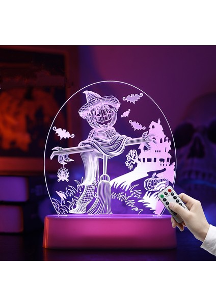 Wekity Cadılar Bayramı Dekorasyon Işık;ht Tasarım Kabak Şekli 3D Gece;ht Işık;ht Kontrol Çocuklar Için Cadılar Bayramı Dekor Yatak Odası Dekorasyon Lambası, Uzaktan Kumanda Rengi (Yurt Dışından)