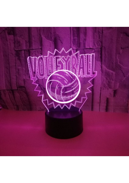 Justup Voleybol 3D Gece Işık Çocuk Oturma Odası Illusion Lamba Spor Fan Için Çocuk Erkek Kız Uzaktan Kumanda ile 16 Renk Değiştirme (Stil J) (Yurt Dışından) fiyatları