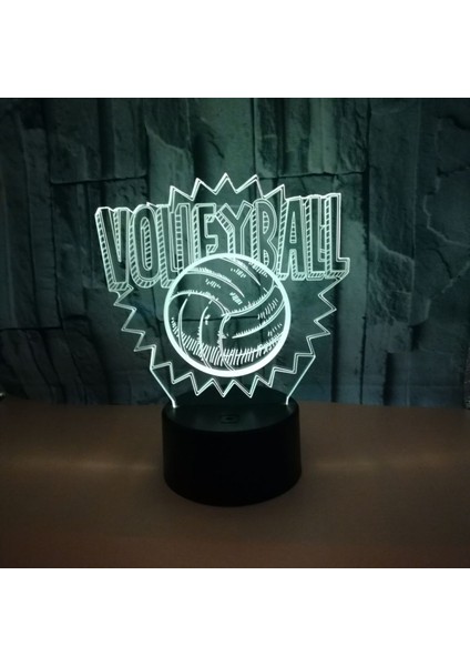 Justup Voleybol 3D Gece Işık Çocuk Oturma Odası Illusion Lamba Spor Fan Için Çocuk Erkek Kız Uzaktan Kumanda ile 16 Renk Değiştirme (Stil J) (Yurt Dışından) fırsatları
