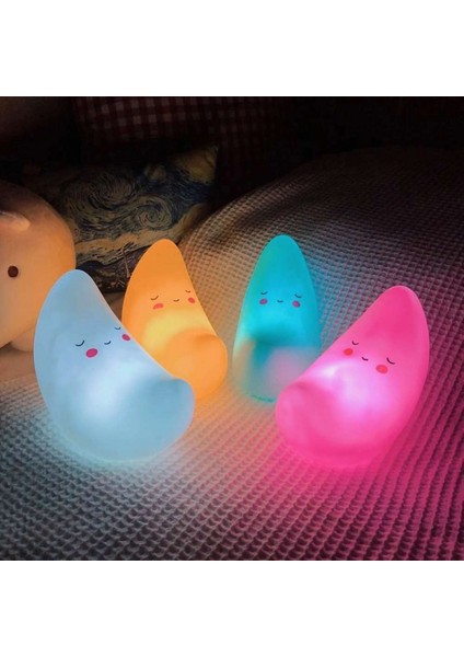 Ay Gece Lambası|piller Dahil 15 cm Çocuk Odası Gece Lambası-Dekoratif Masa Lambası (Pembe) (Yurt Dışından)