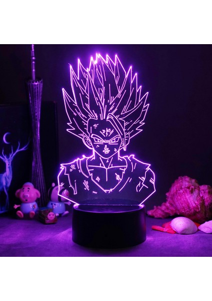 3D Gece Işıkları, Uzaktan Kumandalı ve Rgb Renkli 3D Optik Illüzyon LED Lambalar (Dragon Ball) (Yurt Dışından)
