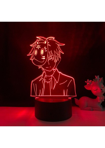 Justup 3D Illusion Lamba Anime Ateşböceği Işık;ht Uzaktan Kumanda Gece;ht Işık;ht Çocuklar Için Yatak Odası Dekoru --- Siyah Koltuk (Yurt Dışından)